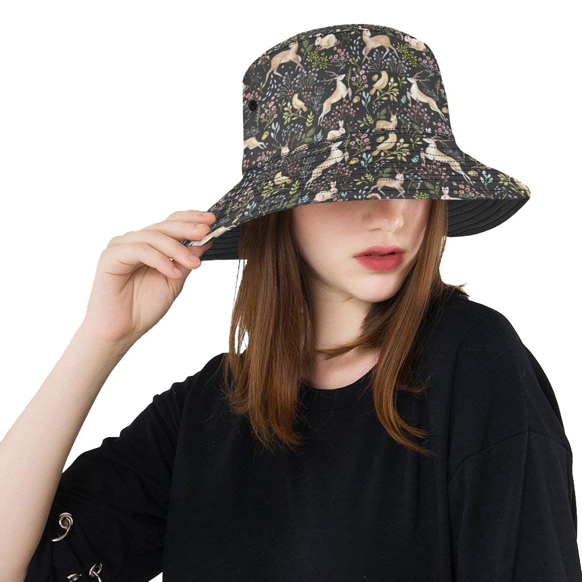 Deer Floral Jungle Unisex Bucket Hat