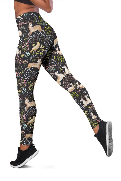 Deer Floral Jungle Women Leggings