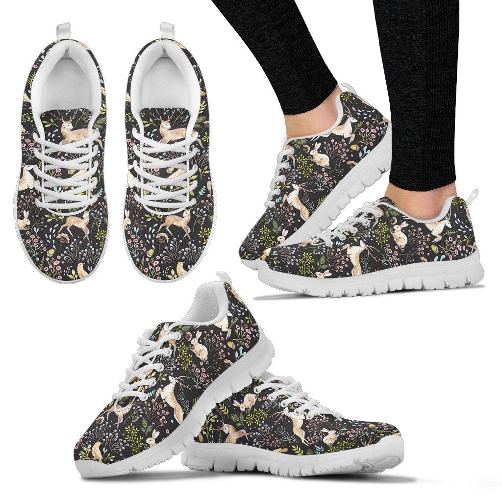 Deer Floral Jungle Women Sneakers Shoes