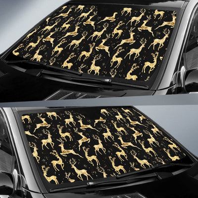 Deer Gold Pattern Car Sun Shade For Windshield