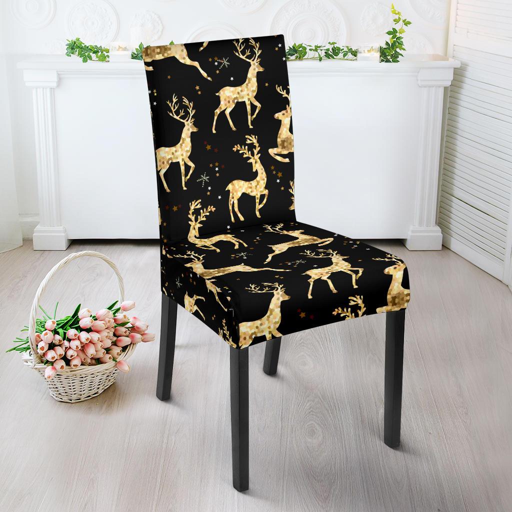 Deer Gold Pattern Dinning Chair Slipper-JTAMIGO.COM