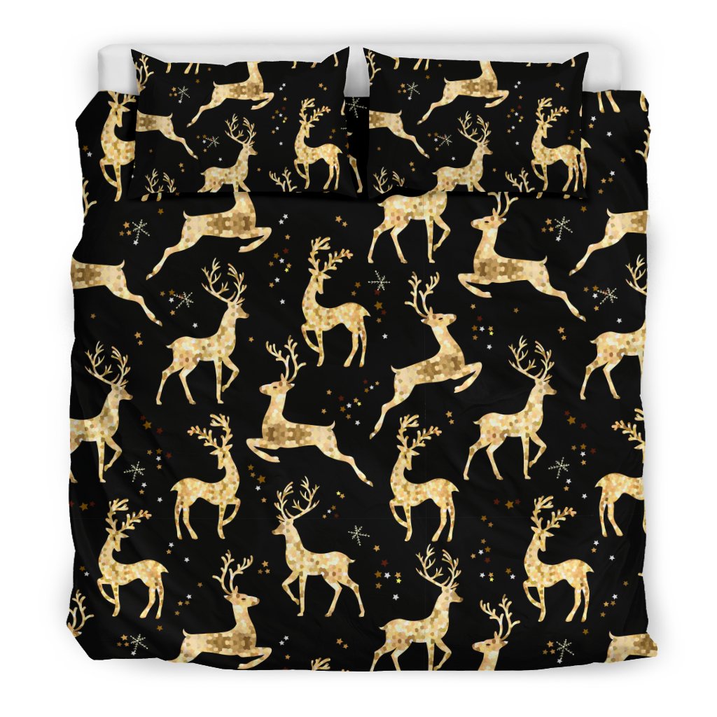 Deer Gold Pattern Duvet Cover Bedding Set