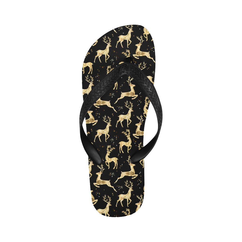 Deer Gold Pattern Flip Flops-JTAMIGO.COM