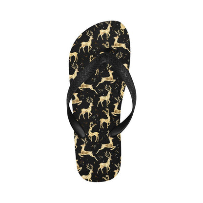 Deer Gold Pattern Flip Flops-JTAMIGO.COM