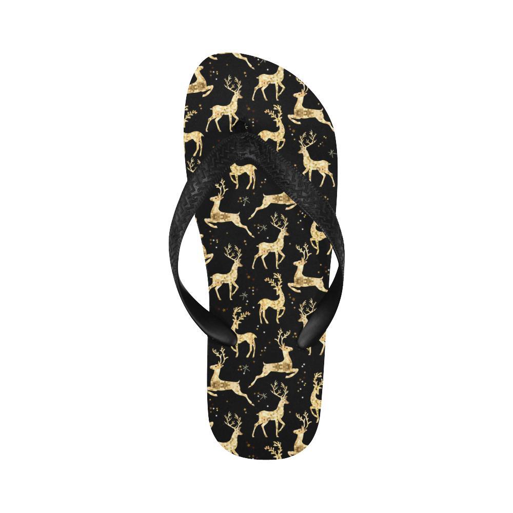 Deer Gold Pattern Flip Flops-JTAMIGO.COM