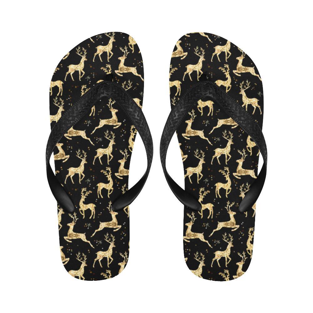 Deer Gold Pattern Flip Flops-JTAMIGO.COM