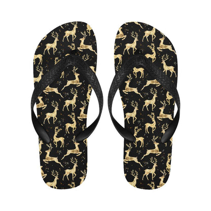Deer Gold Pattern Flip Flops-JTAMIGO.COM