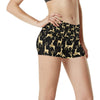 Deer Gold Pattern High Waisted Spandex Shorts-JTAMIGO.COM