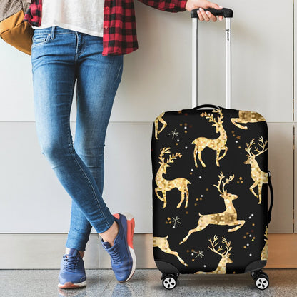 Deer Gold Pattern Luggage Cover Protector