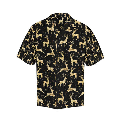 Deer Gold Pattern Men Aloha Hawaiian Shirt