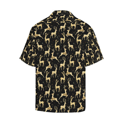 Deer Gold Pattern Men Aloha Hawaiian Shirt