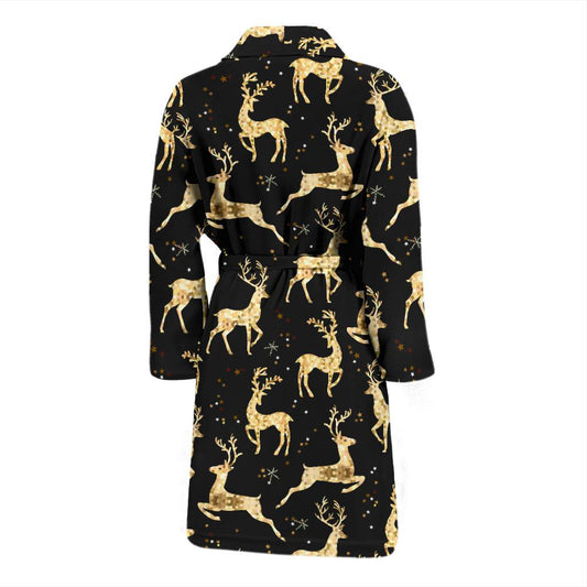 Deer Gold Pattern Men Bath Robe-JTAMIGO.COM