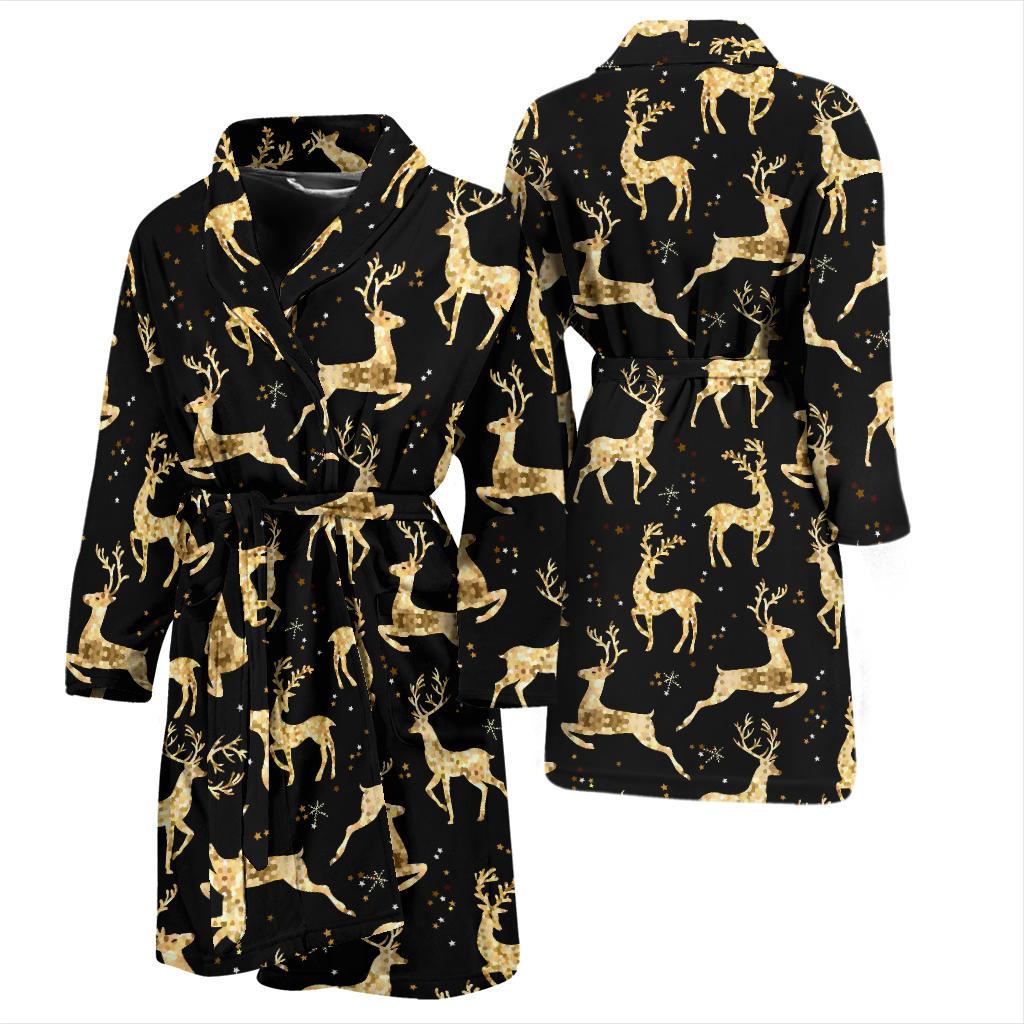 Deer Gold Pattern Men Bath Robe-JTAMIGO.COM