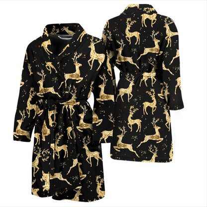 Deer Gold Pattern Men Bath Robe-JTAMIGO.COM