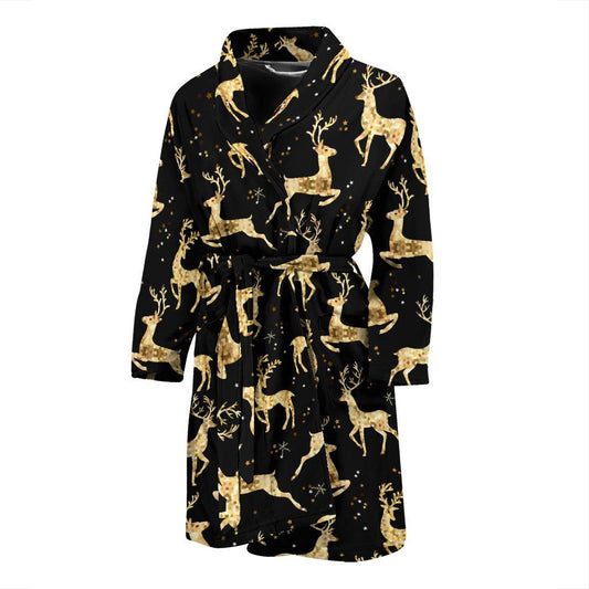 Deer Gold Pattern Men Bath Robe-JTAMIGO.COM