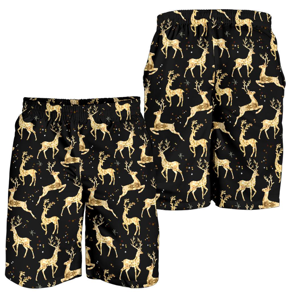 Deer Gold Pattern Mens Shorts-JTAMIGO.COM