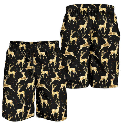 Deer Gold Pattern Mens Shorts-JTAMIGO.COM