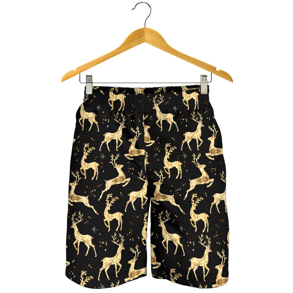 Deer Gold Pattern Mens Shorts-JTAMIGO.COM