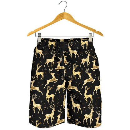Deer Gold Pattern Mens Shorts-JTAMIGO.COM