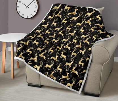 Deer Gold Pattern Premium Quilt-JTAMIGO.COM