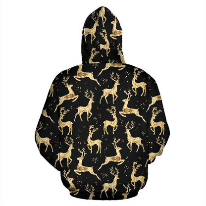 Deer Gold Pattern Pullover Hoodie
