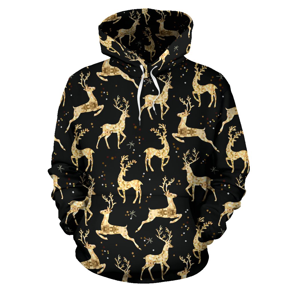 Deer Gold Pattern Pullover Hoodie