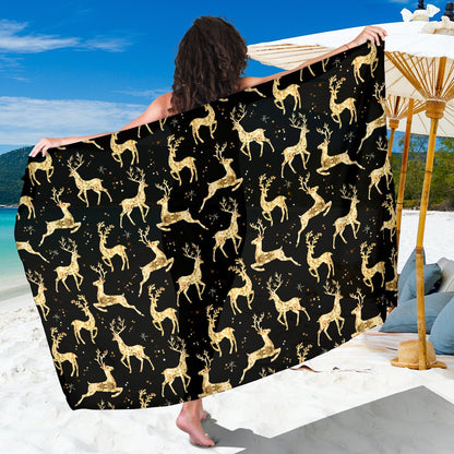 Deer Gold Pattern Sarong Pareo Wrap