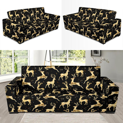Deer Gold Pattern Sofa Slipcover-JTAMIGO.COM