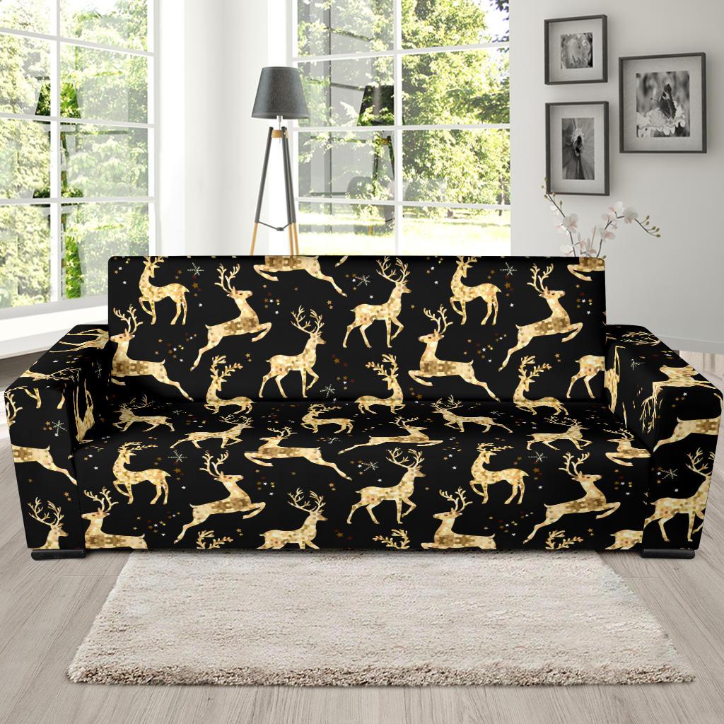 Deer Gold Pattern Sofa Slipcover-JTAMIGO.COM