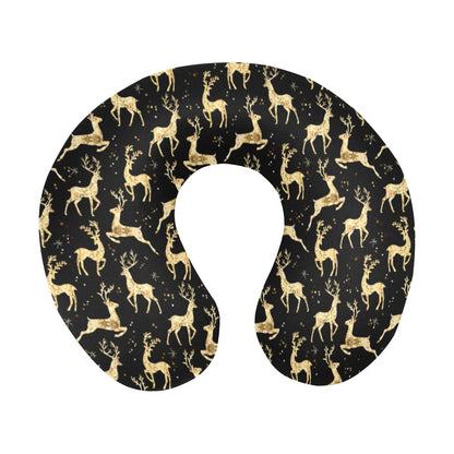 Deer Gold Pattern U-Shaped Travel Neck Pillow-JTAMIGO.COM