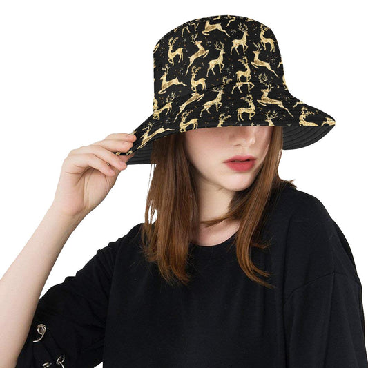 Deer Gold Pattern Unisex Bucket Hat
