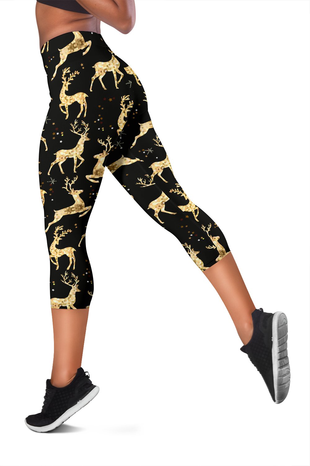Deer Gold Pattern Women Capris