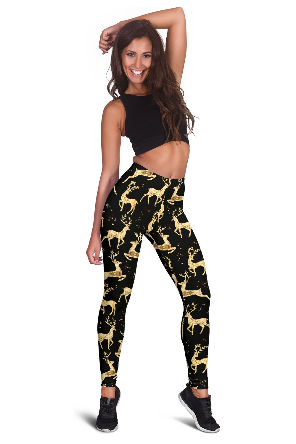 Deer Gold Pattern Women Leggings