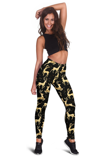Deer Gold Pattern Women Leggings