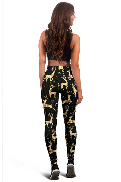 Deer Gold Pattern Women Leggings