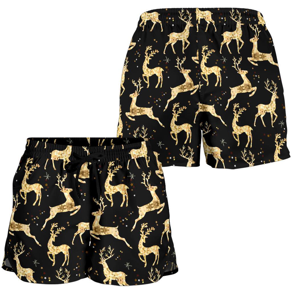 Deer Gold Pattern Women Shorts-JTAMIGO.COM