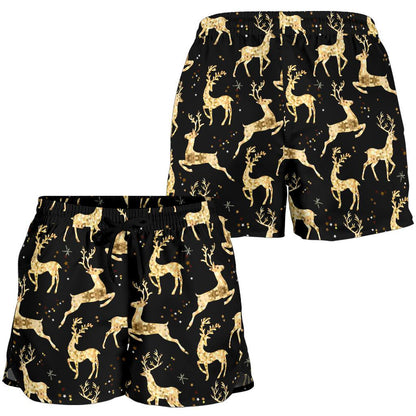 Deer Gold Pattern Women Shorts-JTAMIGO.COM
