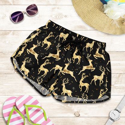 Deer Gold Pattern Women Shorts-JTAMIGO.COM