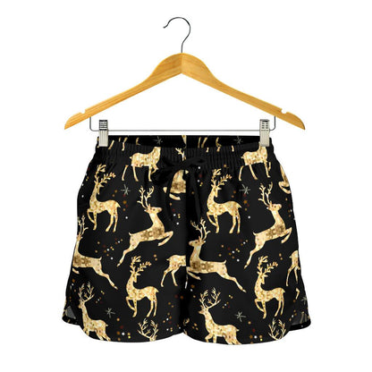 Deer Gold Pattern Women Shorts-JTAMIGO.COM