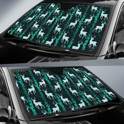 Deer Jungle Print Pattern Car Sun Shade For Windshield