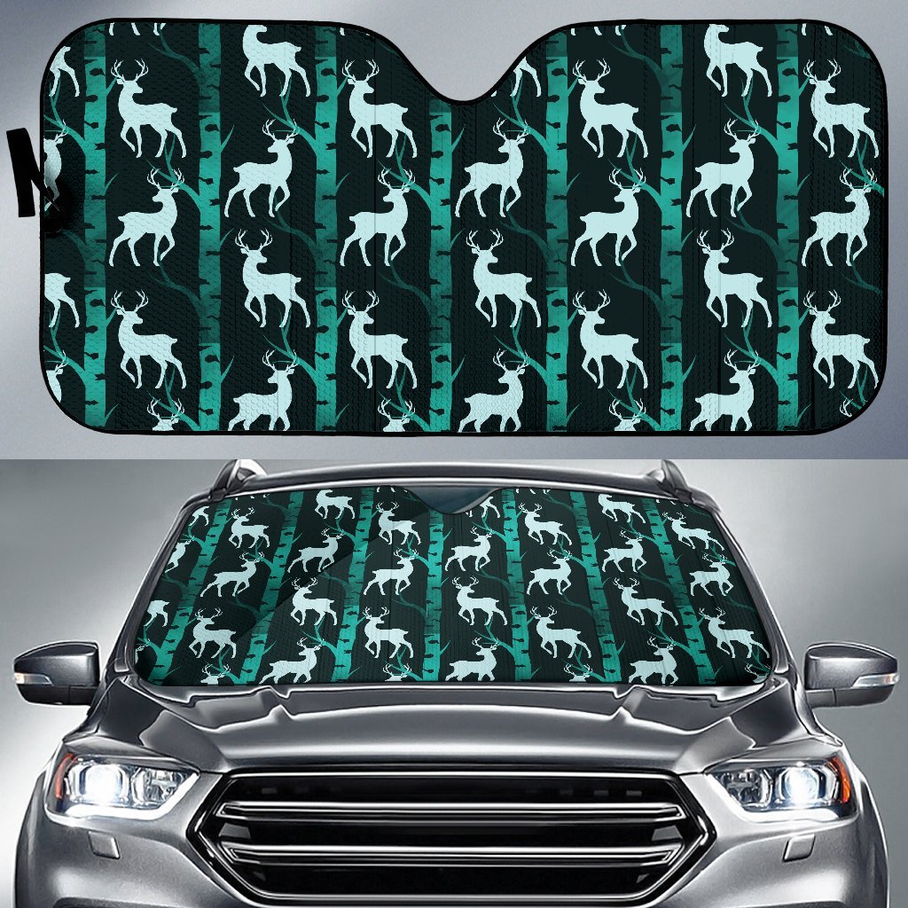 Deer Jungle Print Pattern Car Sun Shade For Windshield