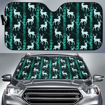 Deer Jungle Print Pattern Car Sun Shade For Windshield