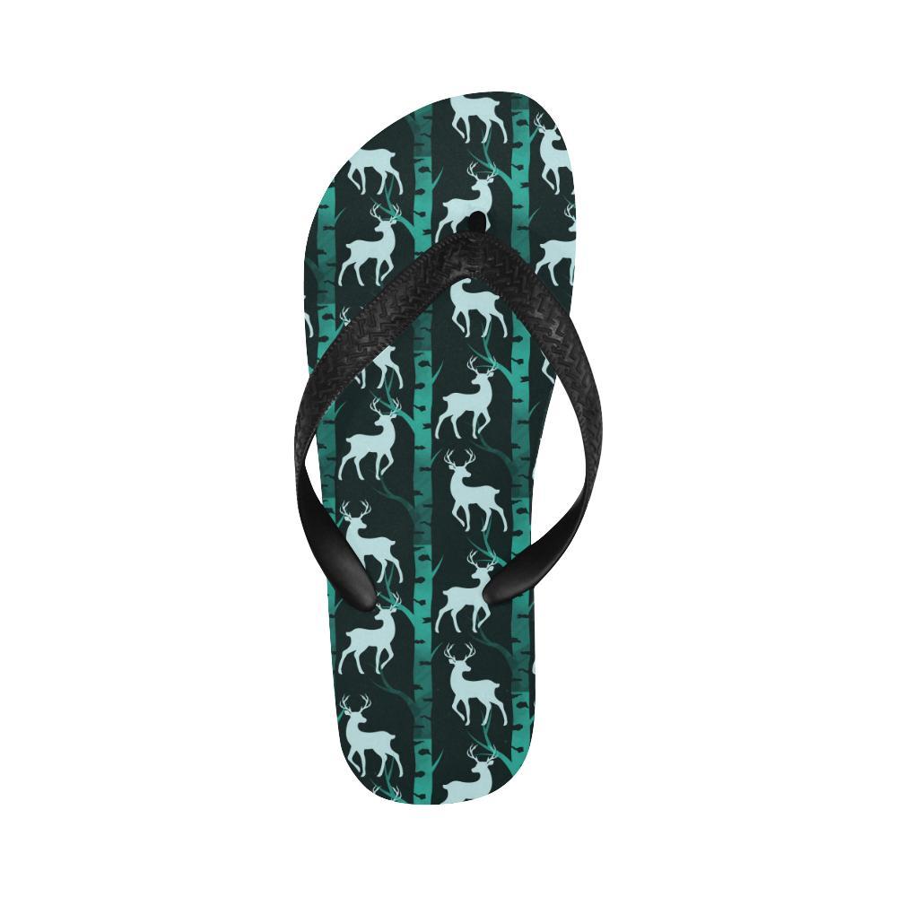 Deer Jungle Print Pattern Flip Flops-JTAMIGO.COM