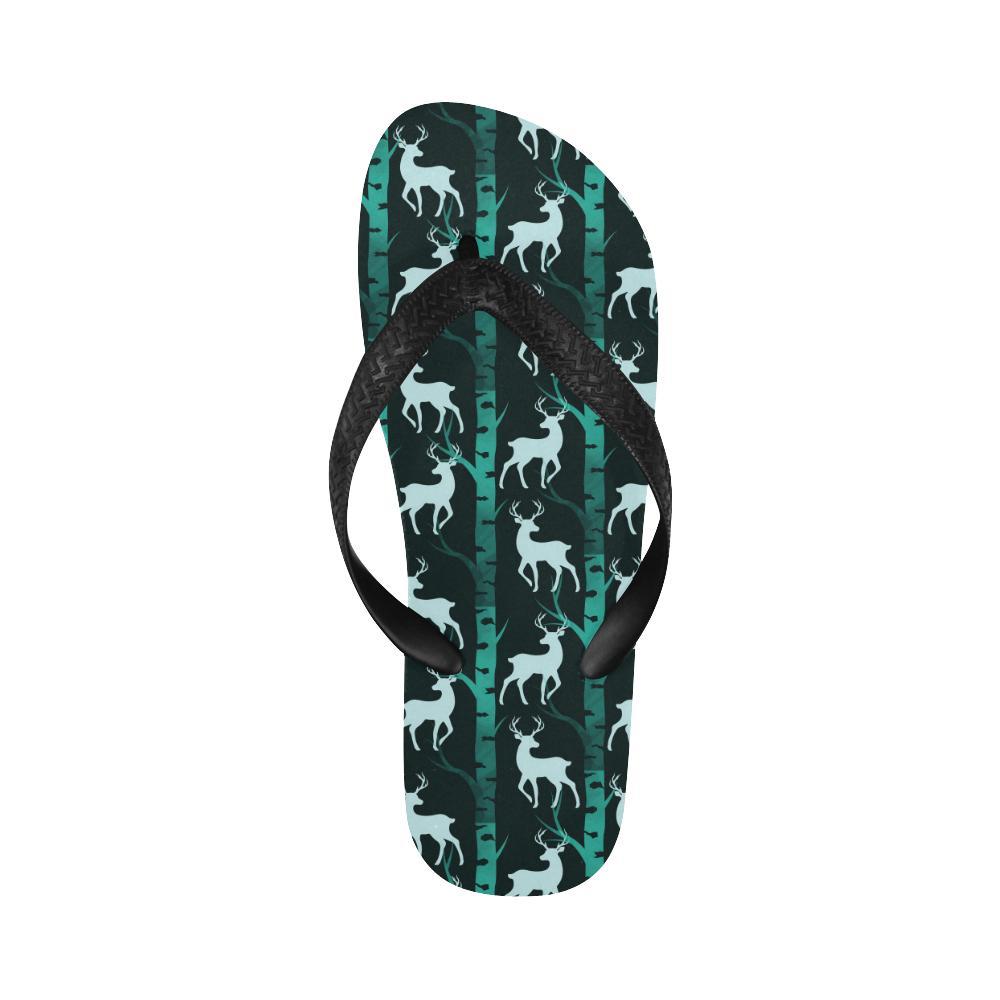 Deer Jungle Print Pattern Flip Flops-JTAMIGO.COM