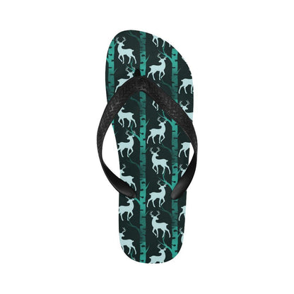 Deer Jungle Print Pattern Flip Flops-JTAMIGO.COM