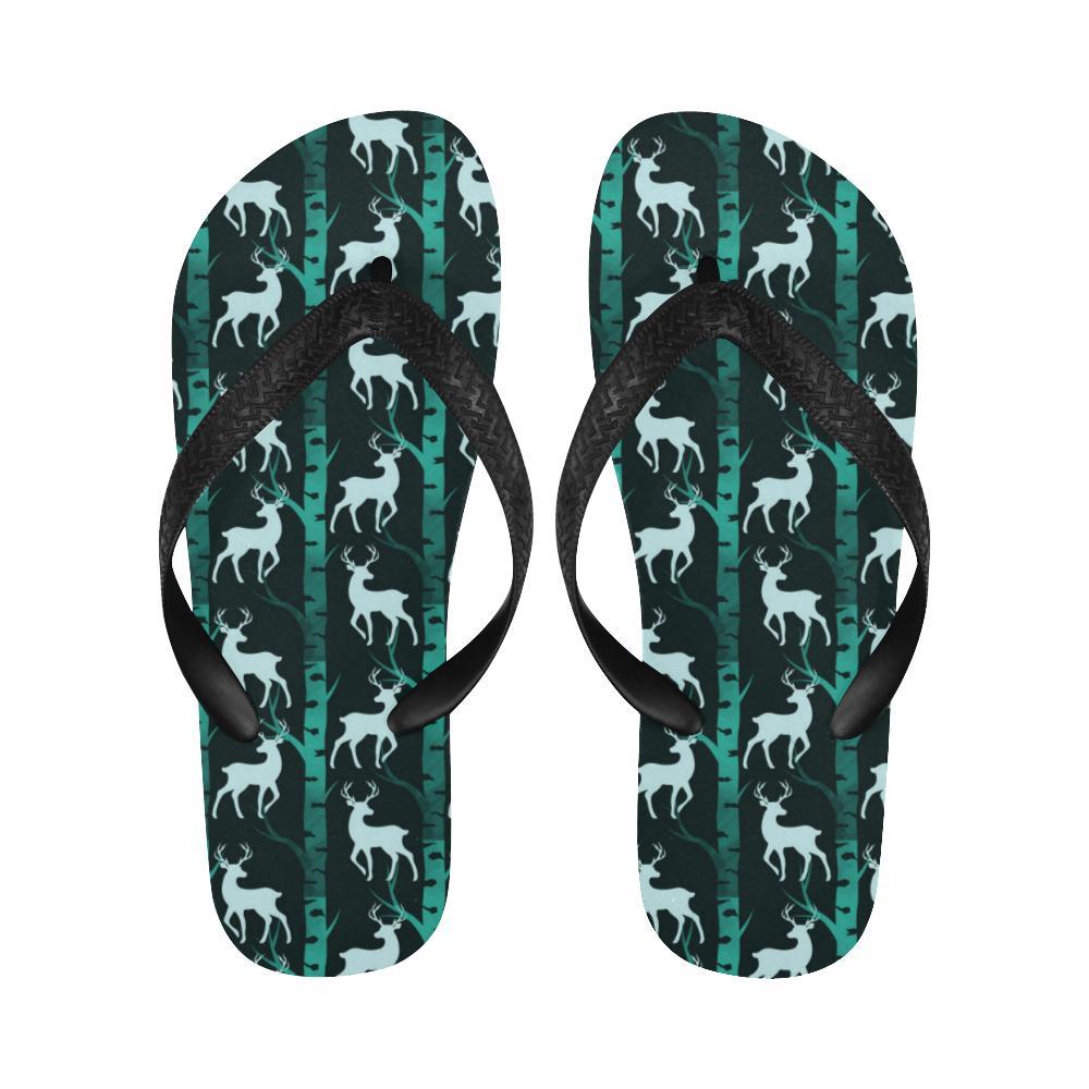 Deer Jungle Print Pattern Flip Flops-JTAMIGO.COM