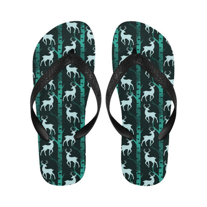 Deer Jungle Print Pattern Flip Flops-JTAMIGO.COM