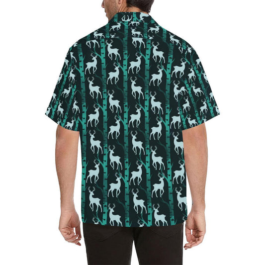 Deer Jungle Print Pattern Men Aloha Hawaiian Shirt