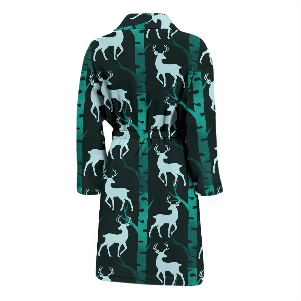 Deer Jungle Print Pattern Men Bath Robe-JTAMIGO.COM