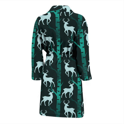 Deer Jungle Print Pattern Men Bath Robe-JTAMIGO.COM